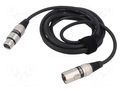 Cable; XLR male 3pin,XLR female 3pin; 3m; black; 0.25mm2; Cores: 2 TASKER TAS-TK343
