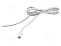 Cable; 2x0.5mm2; wires,DC 5,5/2,5 socket; straight; white; 1.5m WEST POL S25-TT-T050-150WH