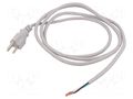 Cable; 3x18AWG; NEMA 5-15 (B) plug,wires; PVC; 1.8m; grey; 10A Qualtek Electronics 211011-06