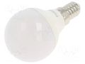 LED lamp; warm white; E14; 230VAC; 470lm; 4.7W; 180°; 3000K TOSHIBA LED LIGHTING 4711112384785