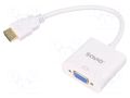 Converter; D-Sub 15pin HD socket,HDMI plug; Full HD 1080p; bag SAVIO SAVKABELCL-27/BULK