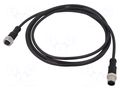 Cable: for sensors/automation; PIN: 5; with metal nut; plug; 60V AMPHENOL LTW M12A05ML12AFLSB002