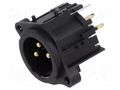 Connector: XLR; socket; male; 6A; 133V; PIN: 3; straight; THT AMPHENOL AC3MAV2-AU-PRE