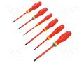 Kit: screwdrivers; insulated; Pozidriv®,slot; 6pcs. FACOM FACOM-ATDVE.J6PB