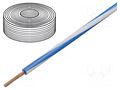 Wire; H05Z-K; stranded; Cu; 0.5mm2; LSZH; blue-white; 300V,500V HELUKABEL H05Z-K-1X0.5BL-WH