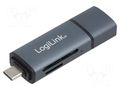 Card reader: memory; USB A plug,USB C plug; USB 3.2; 5Gbps LOGILINK CR0043
