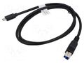 Cable; USB 3.1; USB B plug,USB C plug; nickel plated; 1m; black DIGITUS AK-300149-010-S