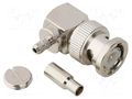 Connector: BNC; plug; male; angled 90°; 50Ω; soldering,crimped AMPHENOL RF 112178