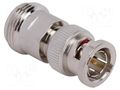 Adapter; BNC male,N female; Insulation: PTFE; 75Ω; brass AMPHENOL RF AD-NJBNCP-1