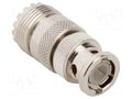 Adapter; BNC male,UHF female; 50Ω; brass; Plating: nickel; 4GHz AMPHENOL RF 000-2900