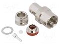 Connector: BNC; plug; female; straight; 50Ω; soldering,clamp; PTFE AMPHENOL RF 031-15