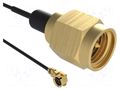 Cable; AMC female,SMA male; angled,straight; 0.2m; 50Ω AMPHENOL RF 095-902-544-200