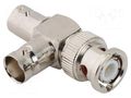 Adapter; BNC female,both sides; Insulation: PTFE; 50Ω; brass; 4GHz AMPHENOL RF 112590