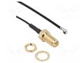 Cable; AMC female,RP-SMA male; angled,straight; 0.2m AMPHENOL RF 336314-14-0200
