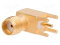 Connector: SMA; plug; female; angled 90°; 50Ω; THT; for cable; PTFE AMPHENOL RF 901-143