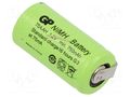 Re-battery: Ni-MH; 2/3AA,2/3R6; 1.2V; 750mAh; soldering lugs GP ACCU-75AAH-BL-GP