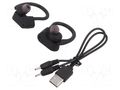 Wireless headphones with microphone; black; Features: with LED SAVIO SAVSLTWS-03