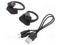 Wireless headphones with microphone; black; wireless,in-ear SAVIO SAVSLTWS-03