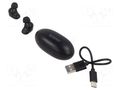 Wireless headphones with microphone; black; USB C; 20Hz÷20kHz SAVIO SAVSLTWS-10