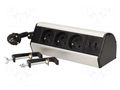 Plug socket strip: furniture; 3680W; black,silver; 230VAC; 1.8m VIRONE VIR-FS-5