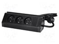 Plug socket strip: furniture; IP20; 3680W; black; 230VAC; 1.5m VIRONE VIR-FS-14/B