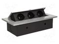 Plug socket strip: furniture; IP20; 3600W; silver; 108x223mm ORNO OR-AE-1335/G
