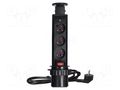 Plug socket strip: furniture; IP20; 3680W; black; Cutout: Ø63mm ORNO OR-AE-1347/B