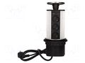 Plug socket strip: furniture; 3680W; steel; Cutout: Ø104mm; 250VAC ORNO OR-AE-1352
