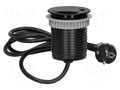 Plug socket strip: furniture; 2300W; black; Cutout: Ø62mm; 250VAC ORNO OR-AE-1373/B