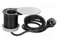 Plug socket strip: furniture; 3680W; silver; Cutout: Ø64mm; 250VAC ORNO OR-AE-13124-SCHUKO
