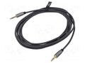 Cable; Jack 3.5mm 3pin plug,both sides; 1m; Plating: gold-plated Goobay GOOBAY-PLUS-65273