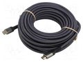 Cable; HDMI plug,both sides; PVC; textile; Len: 15m; black-grey Goobay GOOBAY-PLUS-64998