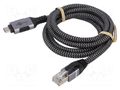 Cable; USB 3.1; RJ45 plug,USB C plug; nickel plated; 1m; U/FTP Goobay GOOBAY-70696