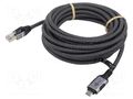 Cable; USB 3.1; RJ45 plug,USB C plug; nickel plated; 5m; U/FTP Goobay GOOBAY-70752