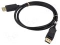 Cable; DisplayPort plug,both sides; PVC; 1m; black; Core: Cu Goobay GOOBAY-65808