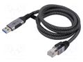 Cable; USB 3.0; RJ45 plug,USB A plug; nickel plated; 3m; U/FTP GOOBAY GOOBAY-70499