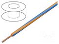 Wire; H05V2-K; stranded; Cu; 1mm2; 18AWG; PVC; orange-blue; Class: 5 HELUKABEL H05V2-K100ORBL