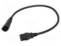 Cable; 3x18AWG; IEC C13 female,IEC C14 male; PVC; 0.5m; black; 10A Qualtek Electronics 318004-01