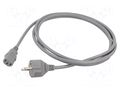 Cable; 3x1mm2; CEE 7/7 (E/F) plug,IEC C13 female; PVC; 2.5m; grey Qualtek Electronics 364002-D06