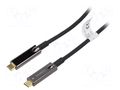 Cable; optical,USB 3.1; USB C plug,both sides; 10m; black DIGITUS AK-330160-100-S