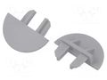 Cap for LED profiles; grey; MICRO-NK; with hole KLUŚ K-C24427C02TW