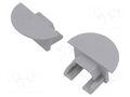 Cap for LED profiles; grey; PDS-NK KLUŚ K-C24428C02