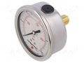 Glycerin manometer; 0÷25bar; 63mm; G 1/4",rear connection PNEUMAT M63A.GL025G14