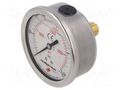 Glycerin manometer; 0÷250bar; 63mm; stainless steel; Class: 1.6 PNEUMAT M63A.GL250G14