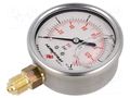 Glycerin manometer; 0÷10bar; 63mm; G 1/4",bottom connection PNEUMAT M63R.GL010G14