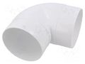 Accessories: round elbow bend; white; ABS; Ø100mm; 90° DOSPEL S.A. 007-0216