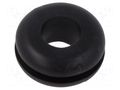Grommet; Ømount.hole: 9.5mm; Øhole: 6.4mm; black; 0÷80°C; PVC ESSENTRA ESS-10072592