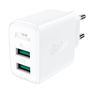 Acefast charger 2x USB 18W QC 3.0, AFC, FCP white (A33 white), Acefast 6974316281412 6974316281412