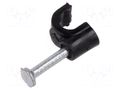 Holder; black; on round cable; 100pcs; with a nail; Ø: 4mm; H: 5.7mm GOOBAY GOOBAY-64677