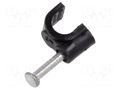 Holder; black; on round cable; 100pcs; with a nail; Ø: 5mm; H: 6.6mm Goobay GOOBAY-64678